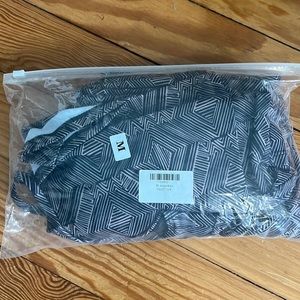 Black and tan Aztec print skirted tankini - NWT size M